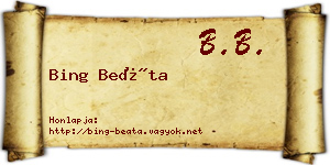 Bing Beáta névjegykártya
